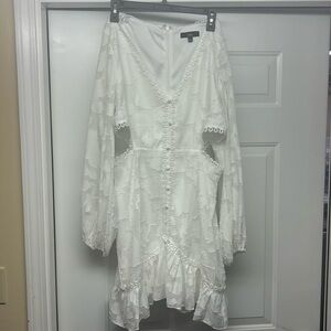 White floral dress with cut outs!